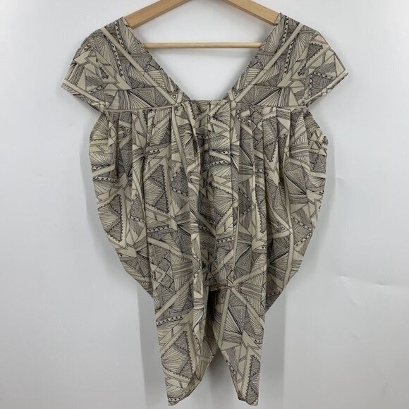 Mara Hoffman Women's Geometric Sleeveless Button Front Flowing‎ Top Size S - Picture 2 of 11